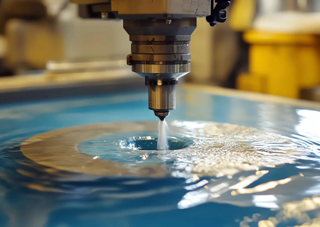 Industrial machine with a precision water jet cutting.